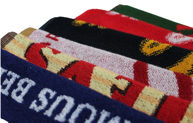 Yarn Dyed Jacquard custom branded promotional bar towels